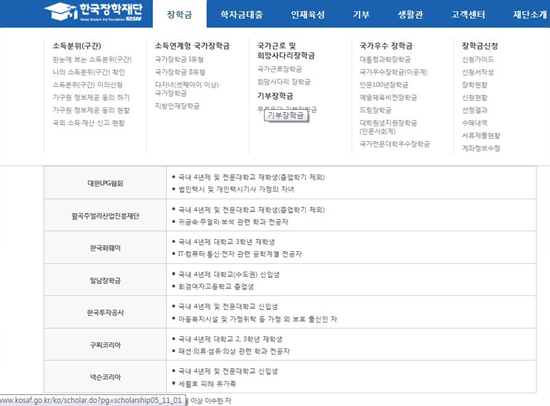 현재 한국장학재단에서 2월17일까지 ‘푸른등대 기부장학금’ 신청모집을 하고 있는데, 올해 1학기에는 7개 기관이 저소득층의 총 350명의 신규장학생을 선발하여 장학금을 지급한다.