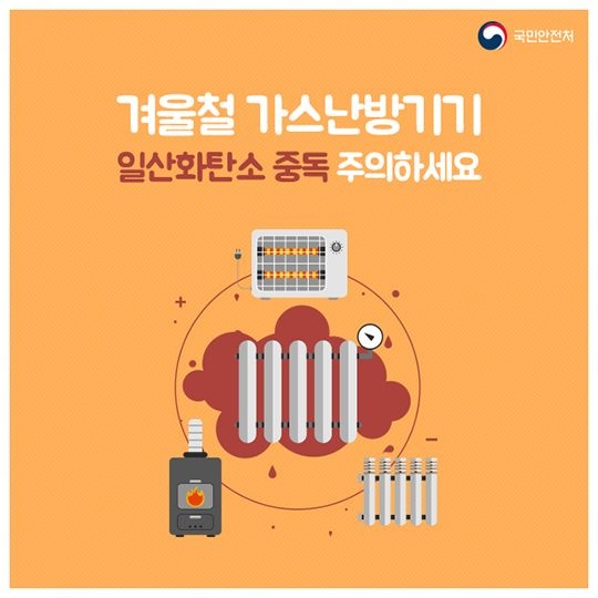 겨울철 가스난방기기, 일산화탄소 중독 주의하세요! 