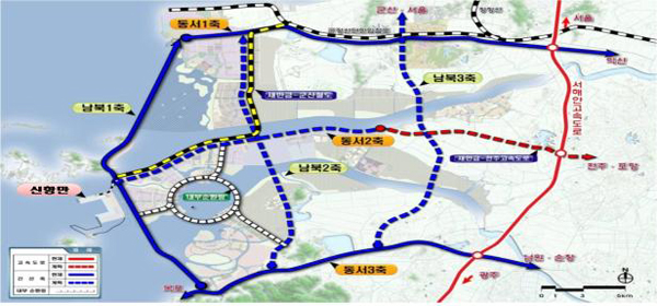 새만금 기반시설 계획도