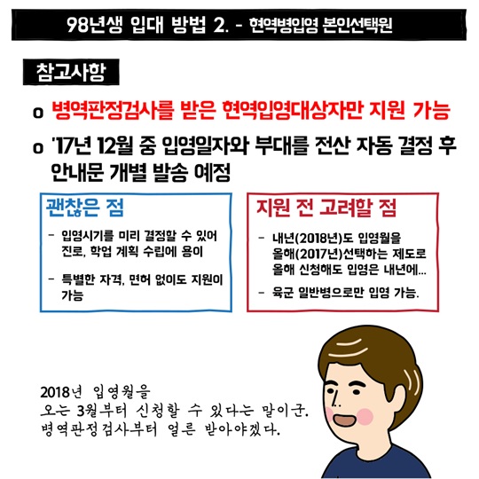 98년생 현역 입대 가이드