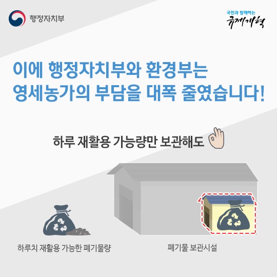 규제개혁 - 폐기물 보관시설 설치기준 완화 