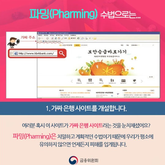 금융사기 파밍(Pharming) 조심하세요! 