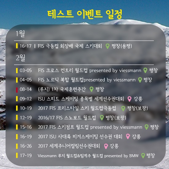 테스트이벤트 일정표.(출처=정책기자마당)