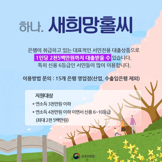 서민을 위한 금융대출상품 5선 