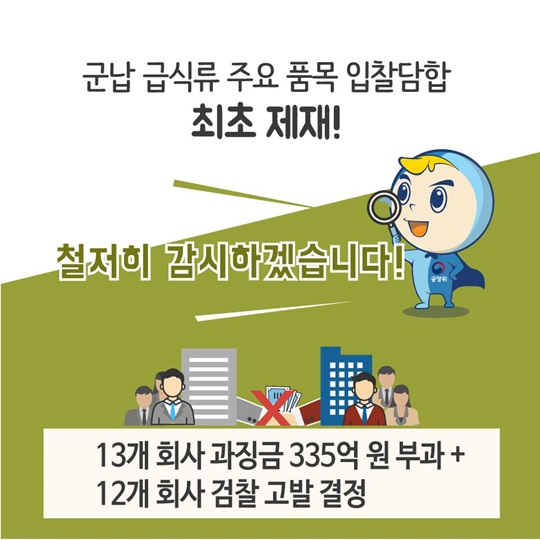 60만 장병 주요 먹거리, 대규모 담합 제재
