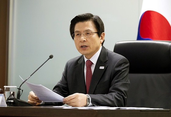 황교안 대통령 권한대행 국무총리. 