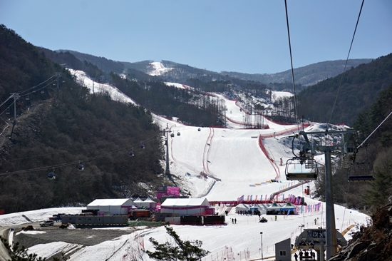 리프트를 타고 내려오면서 본 경기장