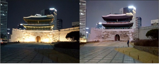 어스아워(Earth Hour)캠페인 참여를 통해 화려하던 숭례문의 조명이 꺼졌다.
