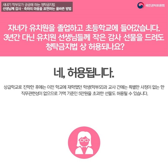 새내기 학부모가 궁금해하는 청탁금지법