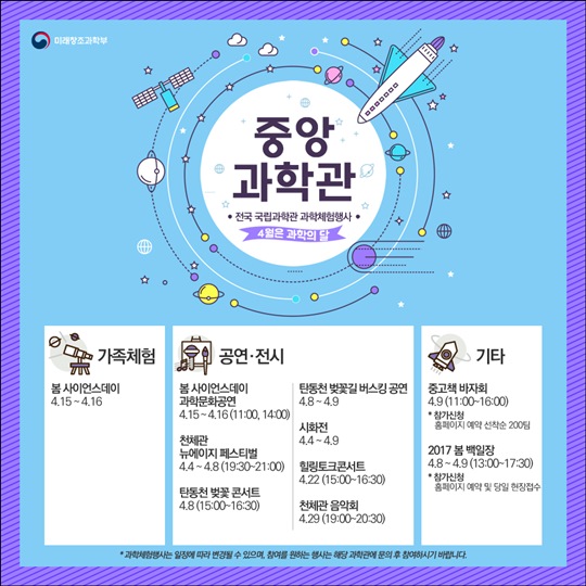 국립과학관 과학 체험 일정