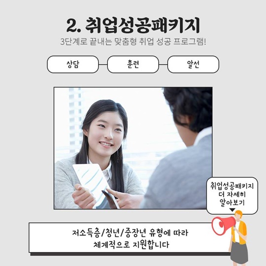 맞춤형 취업 지원 제도를 