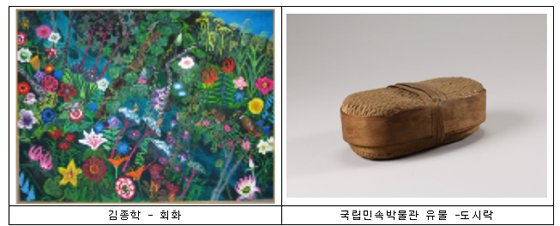  강원도의 꽃을 소재로 한 회화, 봄놀이에 사용되는 도시락 등의 유물, 공예품 전시
