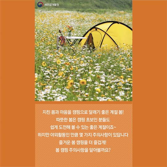봄 캠핑, 이런 점들을 조심하세요