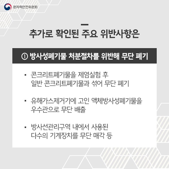 원자력연구원 특별점검결과