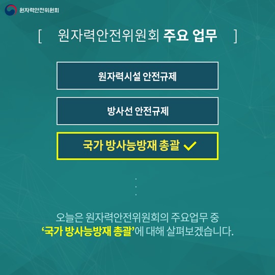 원자력안전위원회의 모든 것, 국가 방사능방재 총괄편
