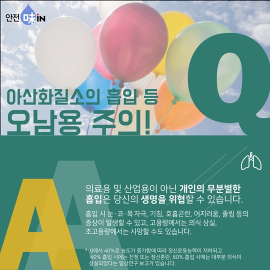 아산화질소 오남용 주의하세요