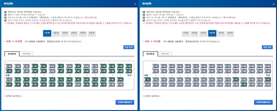 같은 열차에서도 승객 편차가 있는 모습.