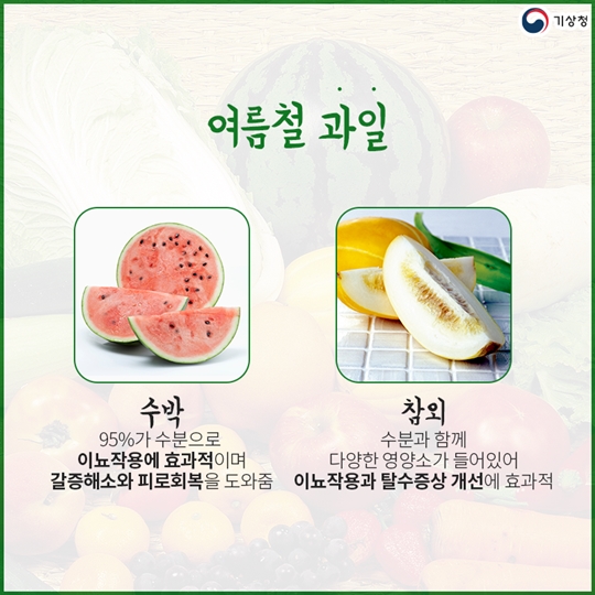 폭염 대처 Tip, 체온을 낮춰주는 채소와 과일