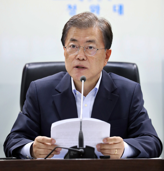 문재인 대통령이 4일 오전 청와대에서 국가안전보장회의를 주재하고 있다. (사진=청와대)
