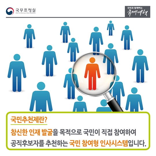 대한민국의 국가 인재를 찾습니다, 국민추천제