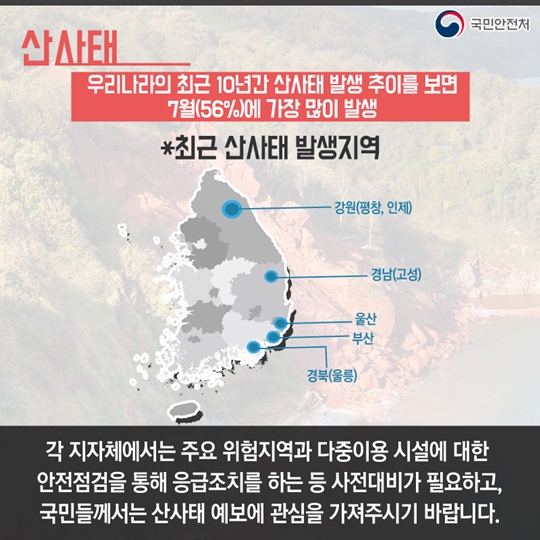7월에 주의해야 할 재난안전사고