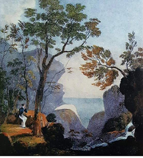 H. 번의 <그리스의 섬에서 바이런의 정신>, 1830년경