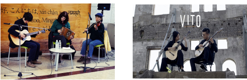 심쿵심쿵 궁궐콘서트 참여 음악가 (좌로부터 간아늠, 기타듀오 비토)