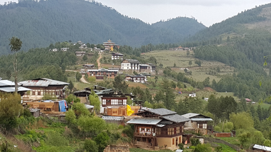 부탄 농촌 풍경.