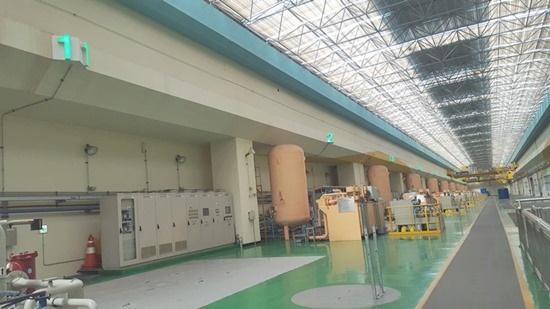  세계적으로 가장 큰 조력발전소인 시화호조력발전소 내부