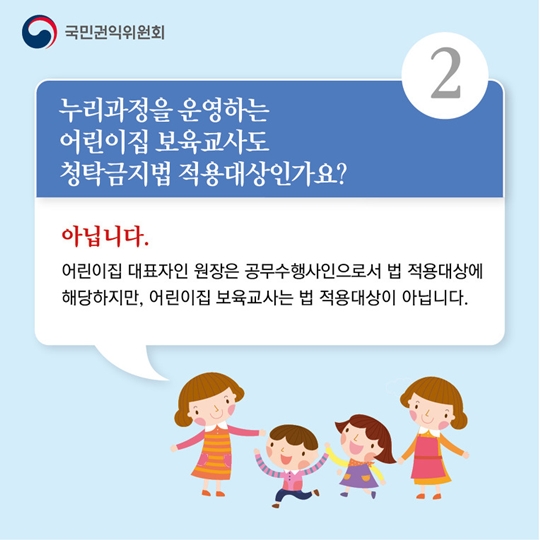 어린이집에서 알아야 할 청탁금지법