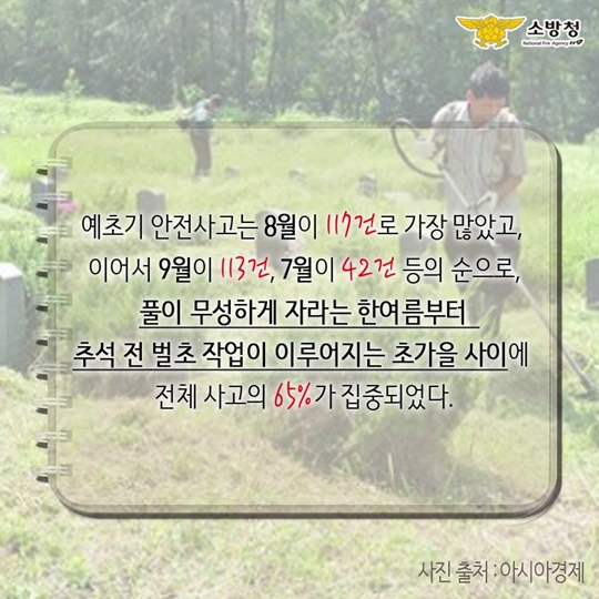예초기 사고 주의하세요