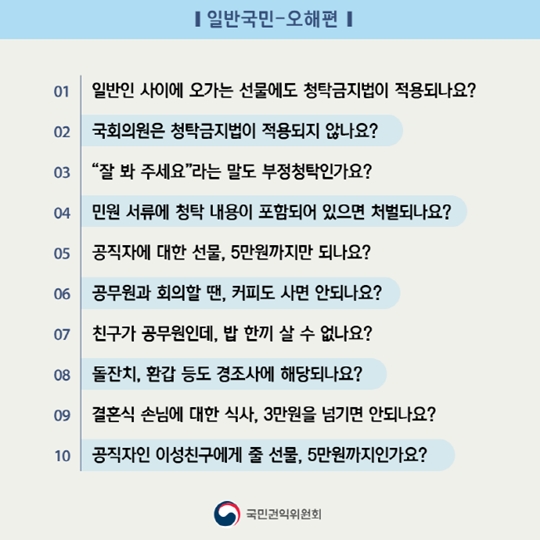 청탁금지법 일반국민편 오해