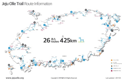 제주 올레길 전체지도