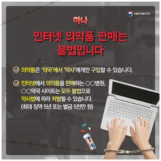 인터넷에서 의약품을 사면 안 되는 세 가지 이유