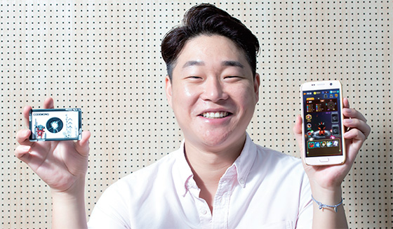 증강현실 기반의 모바일게임 ‘코코몽’을 개발한 언리얼파크 이상곤 대표.(사진=C영상미디어)