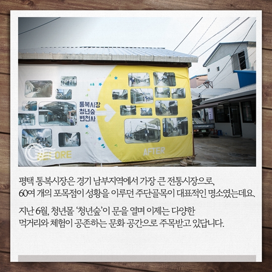 평택의 새로운 핫플레이스 평택 통복시장 청년숲