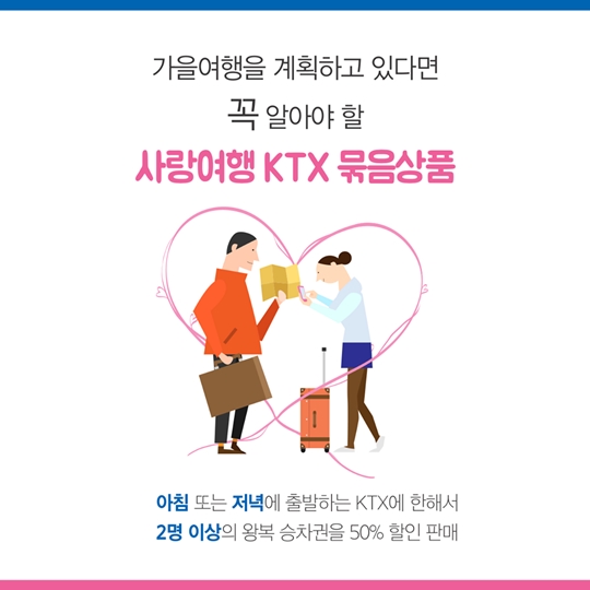 KTX 왕복 승차권 50% 할인받고 여행 가자