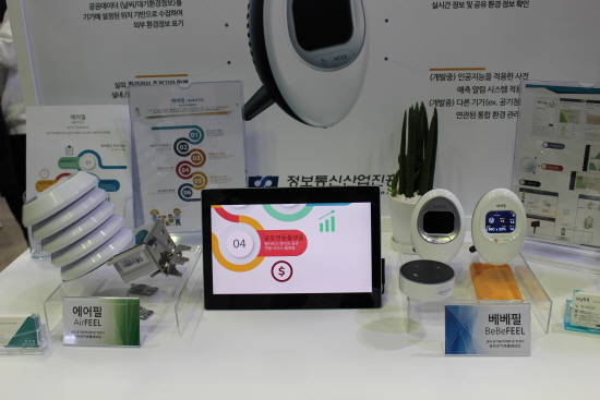 미세먼지와 환경에 관련된 IoT 제품.