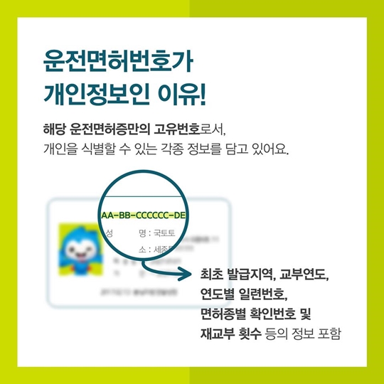 운전면허증 속 개인정보 4가지