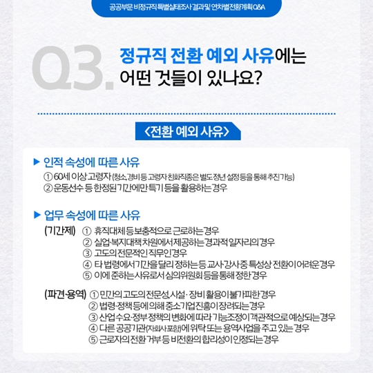 공공부문 비정규직 특별실태조사 결과 및 연차별 전환계획