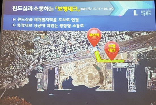 원도심과 소통하는 보행데크.