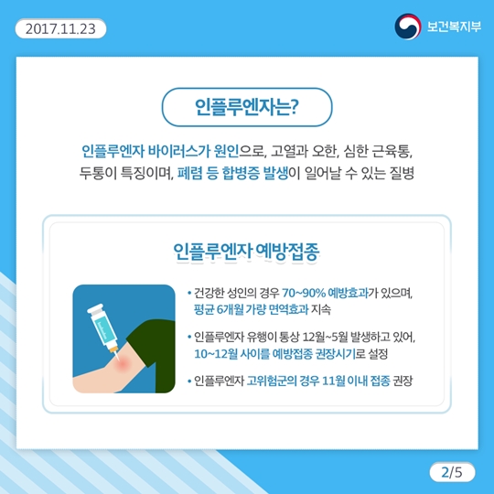 겨울철 기승 부리는 독감! 무료예방접종 서두르세요