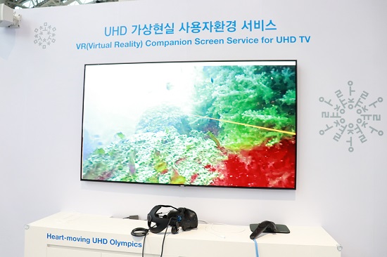 초고화질(UHD: Ultra High Definition) 가상현실 서비스 체험코너가 자리하고 있었다. 이 초고화질 VR체험을 통해 마치 해녀가 된 듯 제주 바다 속을 실감나게 누볐다. 