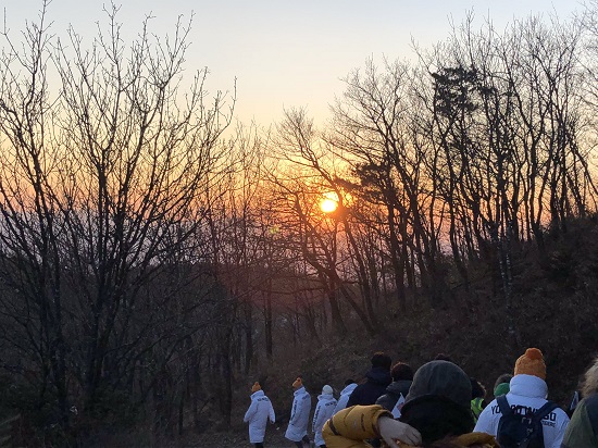 겨울 대관령에서 마주한 일몰. 