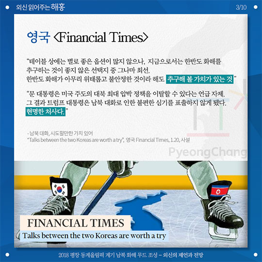 2018 평창 동계올림픽 계기 남부 화해 무드 조성 외신의 제언과 전망