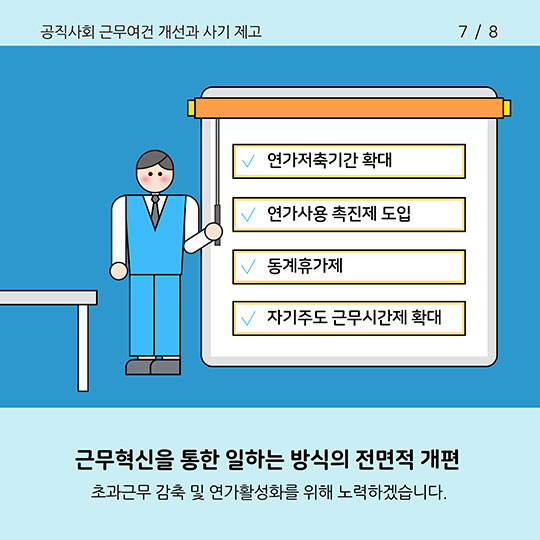 2018 인사혁신 추진과제 - 공직사회 근무여건 개선과 사기 제고