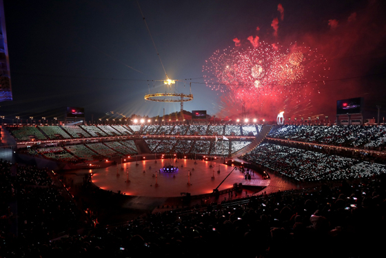 지난 9일 평창올림픽스타디움에서 열린 2018 평창동계올림픽 개막식.(사진 = 평창동계올림픽조직위)