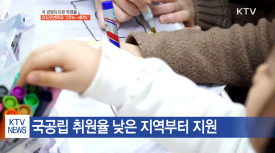 교육부는 국공립 취원율 취약지역부터 우선 지원한다. (출처=KTV)