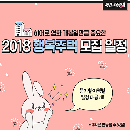 2018 행복주택 모집…분기별·지역별 일정 대공개! 