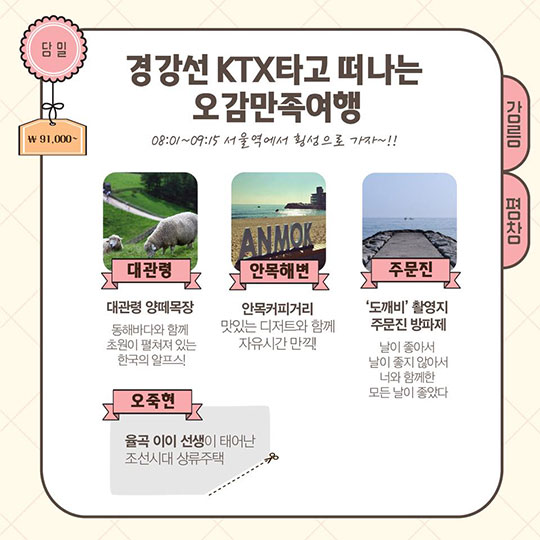 4명이 5만원에 KTX 타고 강릉 가는 법